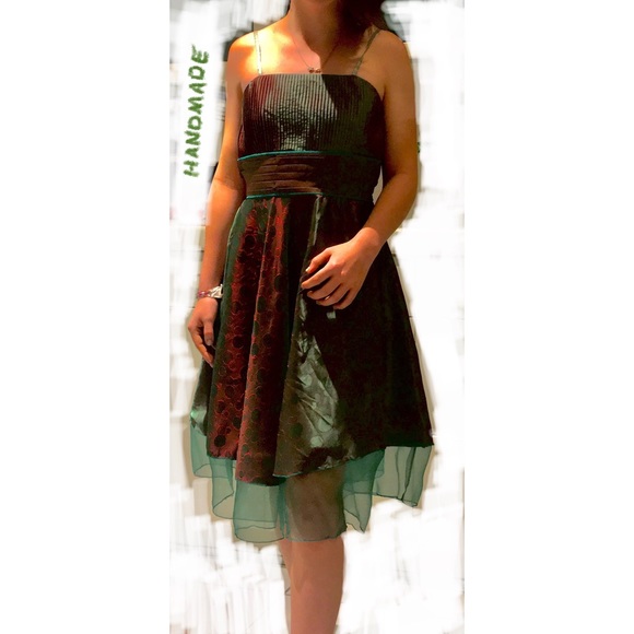 ✨One of a Kind✨Strappy Iridescent Cocktail Party Dress.Original Design.Hand Sewn - Picture 4 of 5